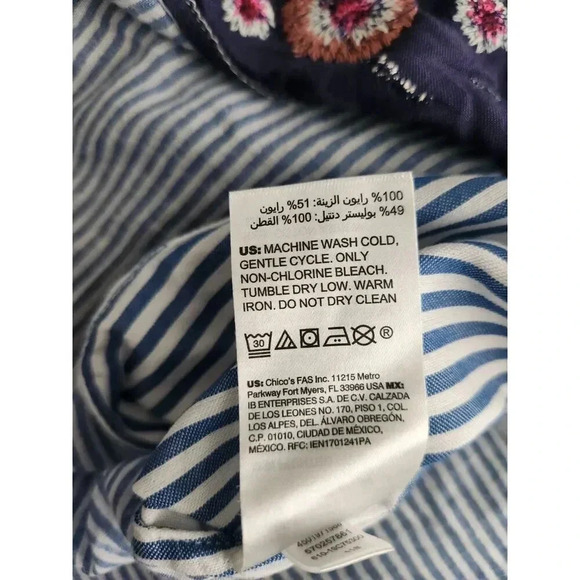 Chico's Petite Patchwork Embroidery Top - Picture 5 of 7